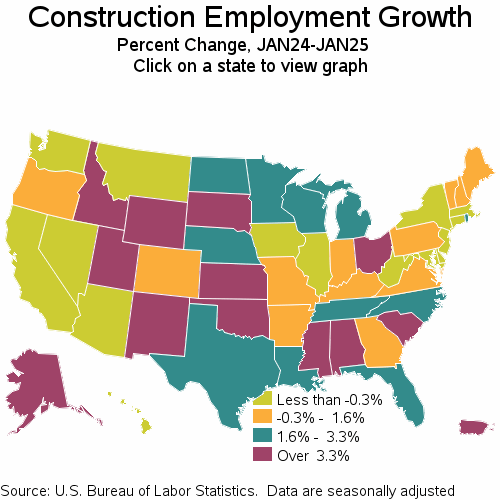 Choropleth map of growth