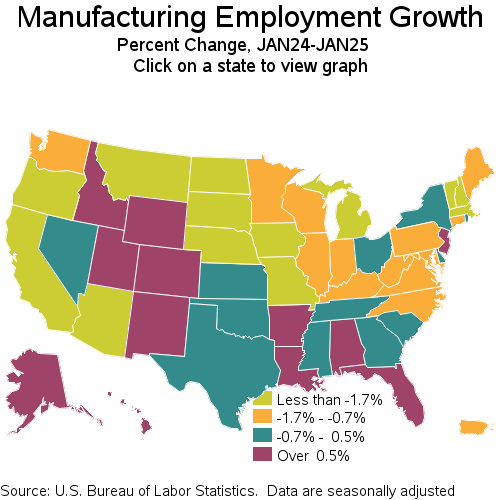 Choropleth map of growth