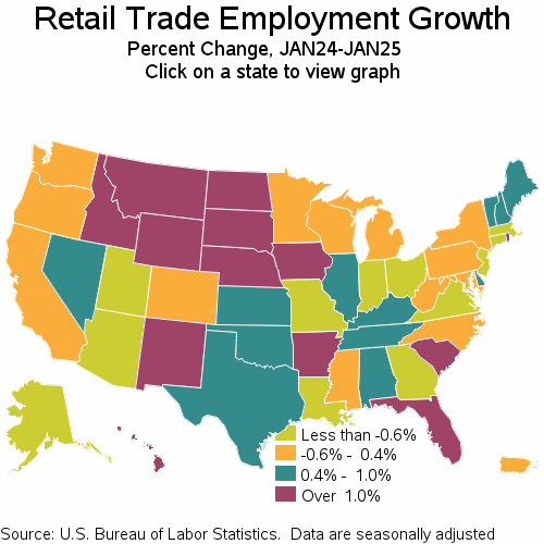 Choropleth map of growth