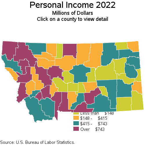 Choropleth map of growth