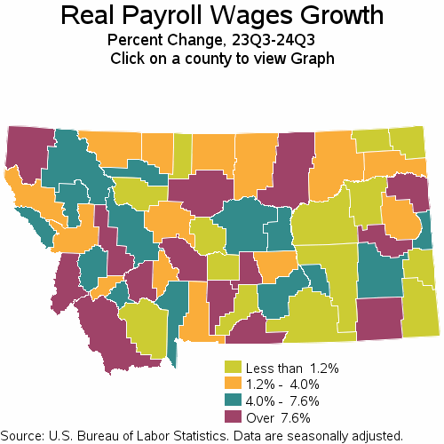 Choropleth map of growth